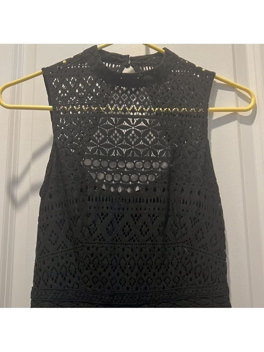 Kensie Black Midi Dress Size 2 zipper back button closure on neck lace - Picture 2 of 10